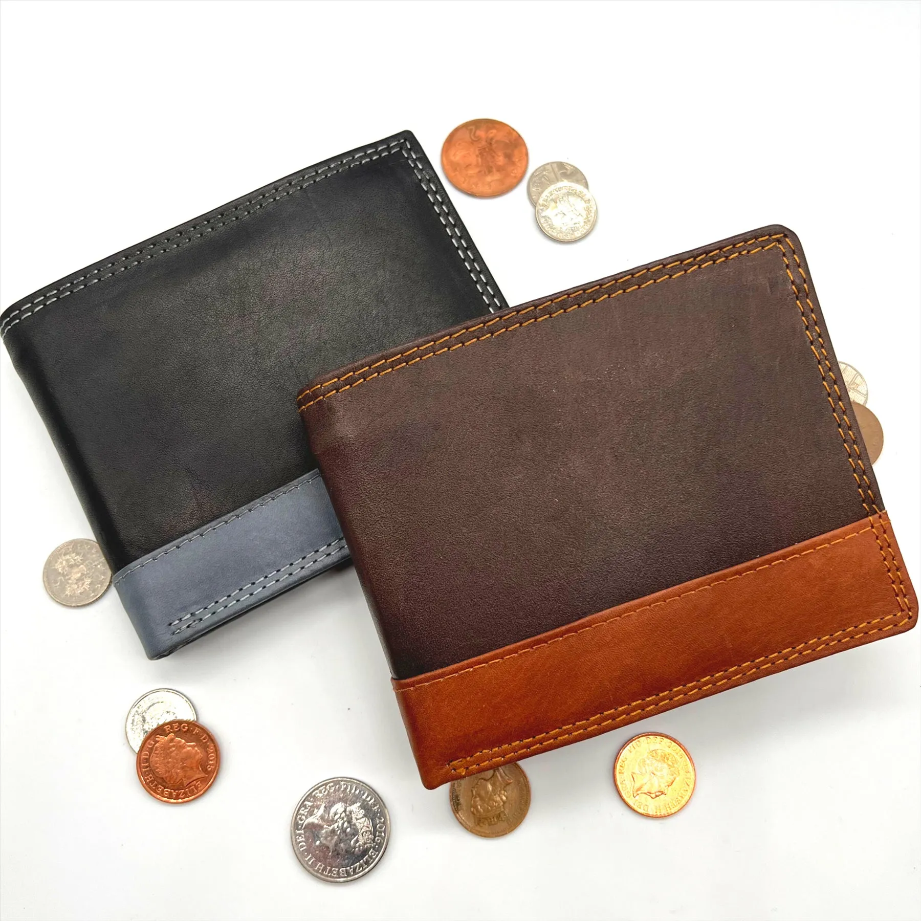 Englander Leather Mens Two Toned Wallet
